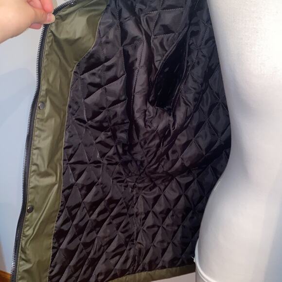 Zara Large Green Collared Jacket Deep Pockets New Without Tags zip closure - Picture 5 of 11